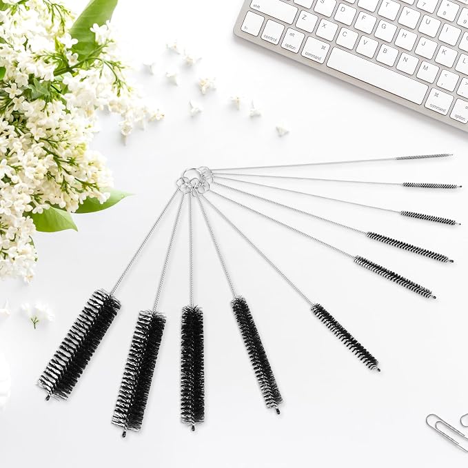 12pcs Glass Tube Pipe Cleaners Brush Kit, 14.5 inch Long Nylon Straw Brush - Image 6