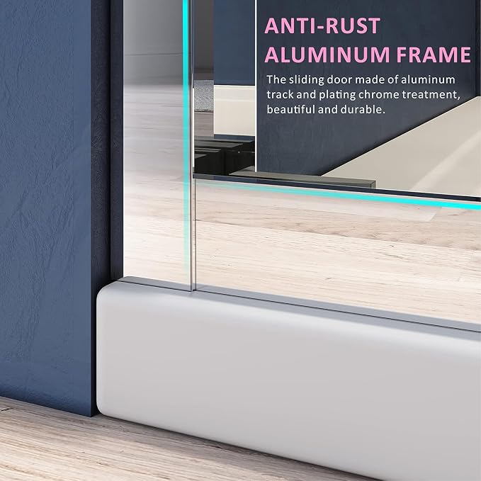 Bathtub Sliding Doors, 56-60 inch W x 57 inch Height Shower Doors - Image 3