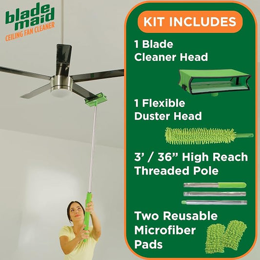 Blade Maid Ceiling Fan Blade Cleaner & Duster | Extendable Pole - Image 2