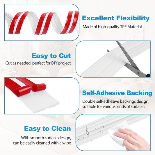 Wall Corner Protector Peel and Stick Corner Trim Molding Flexible Inside & - Image 2