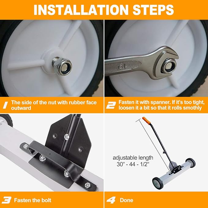 Toolwiz 18 Inches 26 Lbs Magnetic Sweeper Magnetic Pickup Tool - Image 7