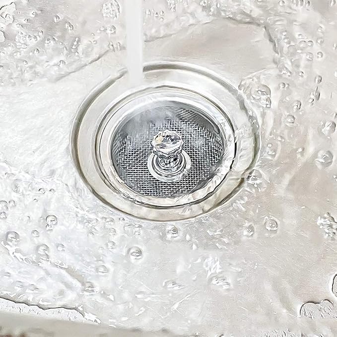 Kitchen Sink Strainer with Handle and Stopper Replacement Kitchen Sink Drain - Image 6