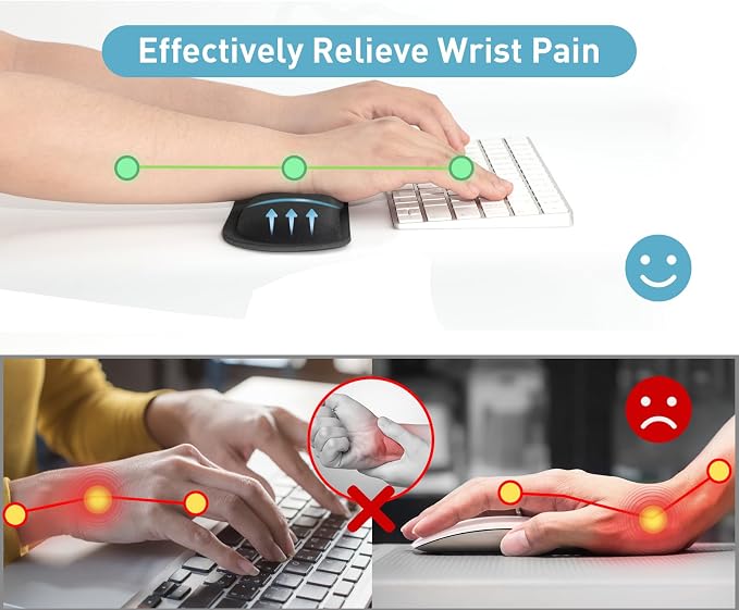 Yolanda Keyboard Wrist Rest Memory Foam, Easy Typing Pain Relief, Keyboard - Image 5