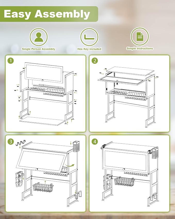 Over The Sink Dish Drying Rack 3-Tier Dish Drainer Racks - Image 6