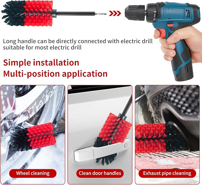 Wheel Brush, Soft Drill Wheel Cleaner Brush, Drill Brush - Image 5
