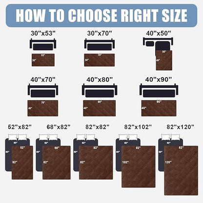 Smiry Waterproof Dog Bed Cover Blanket 68x82, Soft Reversible Pet Blanket, Washable Leakproof Cats Dogs Couch Cover for Sofa, Couch, Furniture, Lattice, Brown/Beige