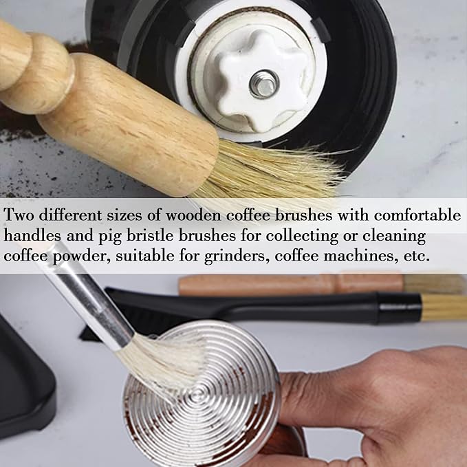 6-piece coffee grinding brush set, coffee grinding natural bristle brush and - Image 5