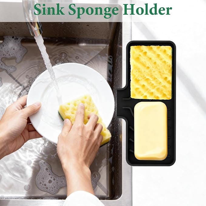 GUUKIN Sponge Holder for Kitchen Sink, Sink Caddy and Soap Tray | 10x5 inch - Image 3