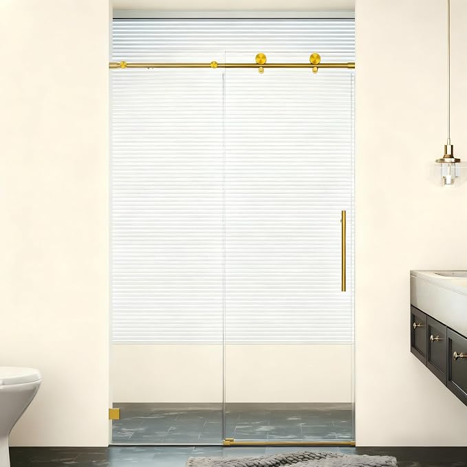 46-48" W x 76" H Frameless Sliding Shower Door, Bathroom Soft-Close Shower by Unknown