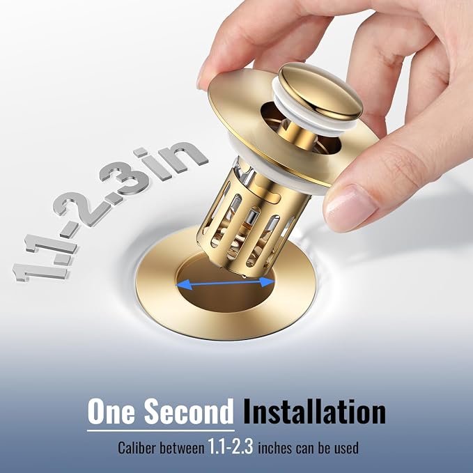 Bathroom Sink Stopper-All Metal Sink Stopper-Universal Fit 99% Bathroom Stopper - Image 4