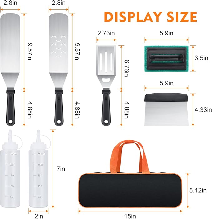 8-Piece Griddle Accessory Kit – Premium Stainless Steel Tools - Image 2