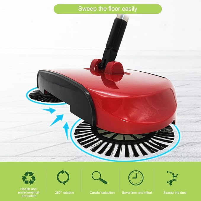 Carpet Sweeper 360° Rotation Manual Floor Sweeper - Image 4