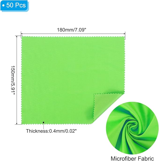 PATIKIL Eyeglass Microfiber Cleaning Cloth 7"x6", 50 Pack Glasses Cleaning - Image 2
