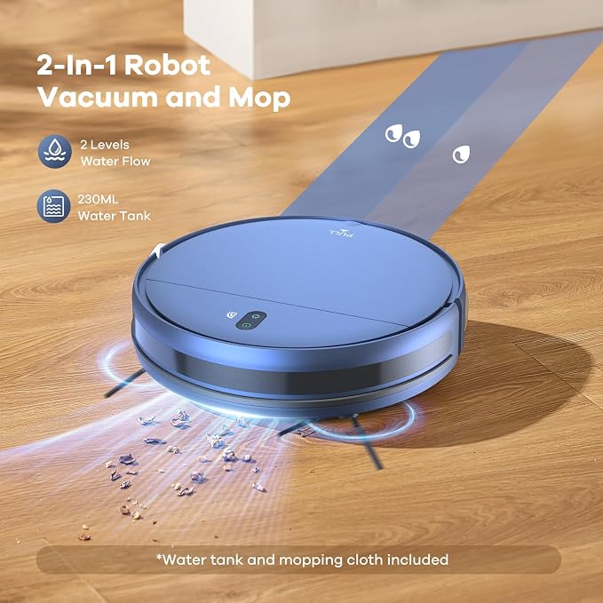 ZCWA Robot Vacuum and Mop Combo, 2.4GHz WiFi Link Vacuum Robot, 4 Cleaning Mode - Image 2