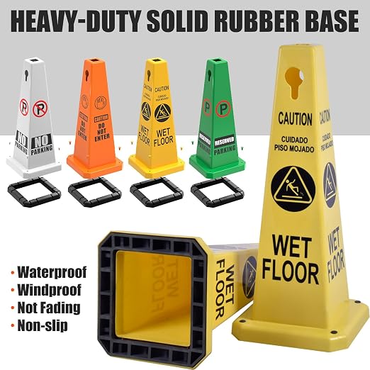 Plastic Traffic Cones, 4-Sided Message Cones, Road Safety Parking Cones - Image 5