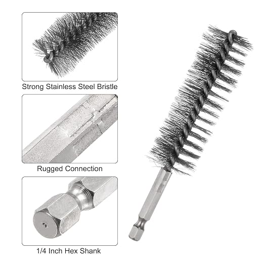 HARFINGTON 5Pcs Bore Brush Stainless Steel 25mm Dia Cleaning Twisted Wire Brush - Image 4