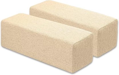 Couch Arm Rest Pillow, Linen Armrest Cushion, High Density Foam Armrest Cushion, Removable & Washable Rectangular Headboard Elbow Support for Armchair Sofa Bed,Beige-2pcs,5.9x5.9x19.7