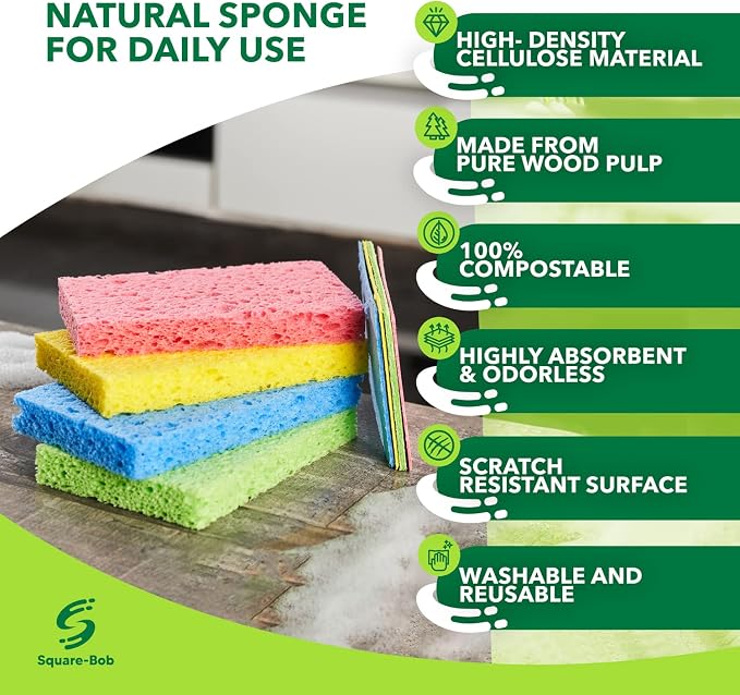 Compressed Non-Scratch Kitchen Sponges - Image 7