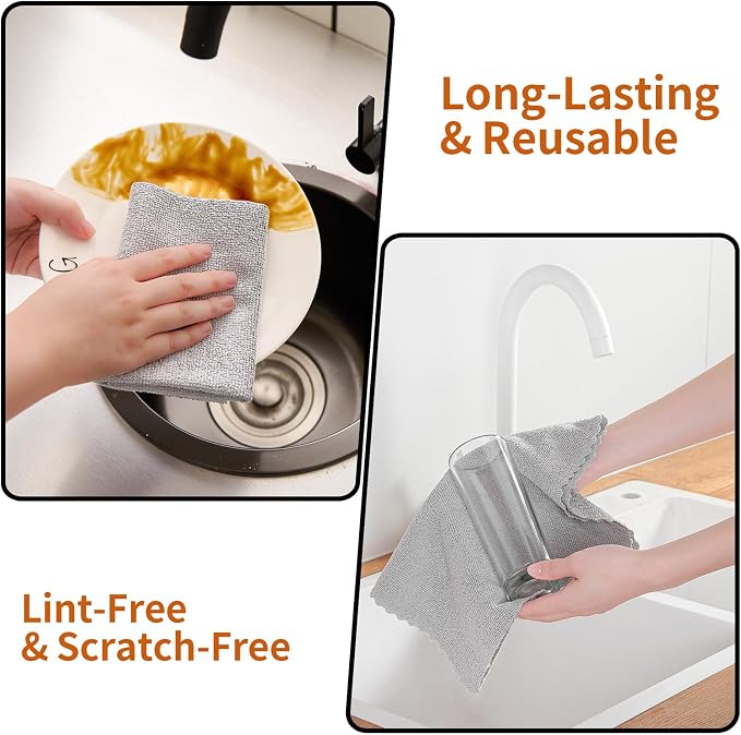 80 Pack Microfiber Cleaning Cloth Roll, Lint Free Rags & Tear Away Reusable - Image 5