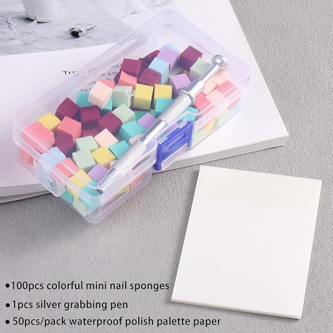 100Pcs Soft Nail Sponges for Ombre Mini Nail Art Sponges - Image 2