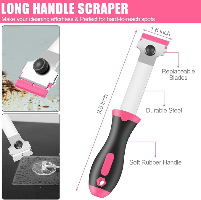 4 Pack Razor Blade Scraper, Premium Cleaning Scraper Tool - Image 2