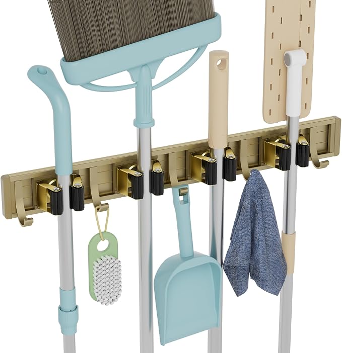 reliahom Broom Holder Wall Mount, 4 Racks by reliahom