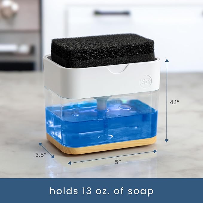 S&T INC. Dish Soap Dispenser and Sponge Holder - Image 5