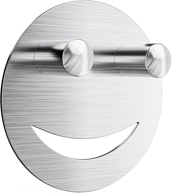 Stainless Steel Smiley Face Sponge Daddy Holder, Brushed Silver Sink Caddy by Dlilise