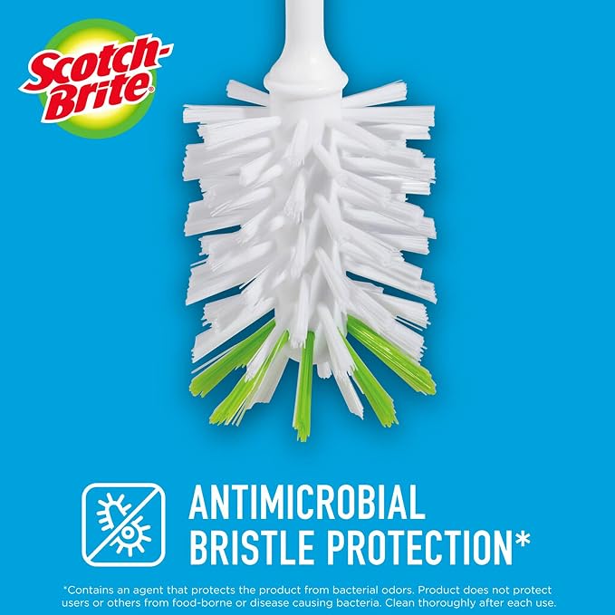 Scotch-Brite Glass and Water Bottle Brush, Long-Lasting Bristles, Safe On - Image 3