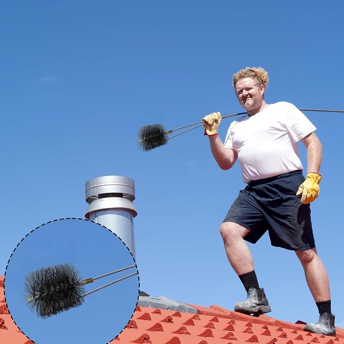 RattanView 4 Inch Double Spiral Flue Brush Round Chimney Cleaning Brush - Image 3