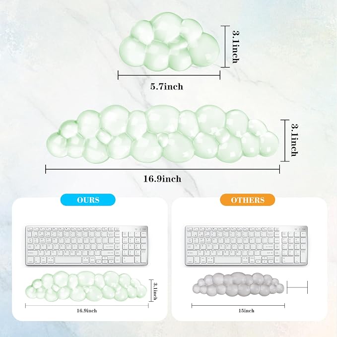 Gel Cloud Keyboard and Mouse Wrist Rest, Cute Wrist Support and Arm Support - Image 5
