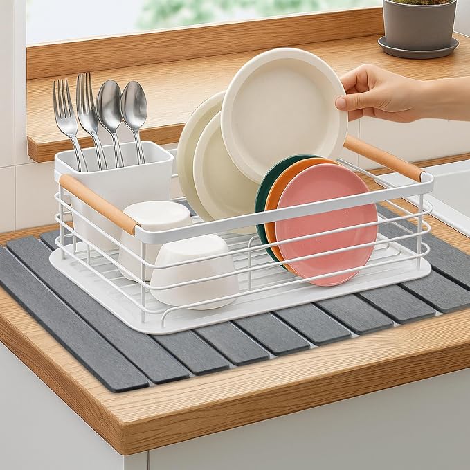 3 Pcs Large Stone Drying Mats for Kitchen Counter Diatomaceous Earth Dish Fast - Image 6