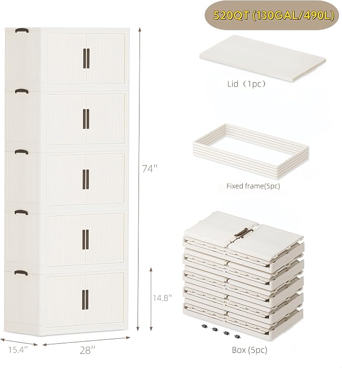 520QT/130GAL Stackable Storage Bins - Image 5