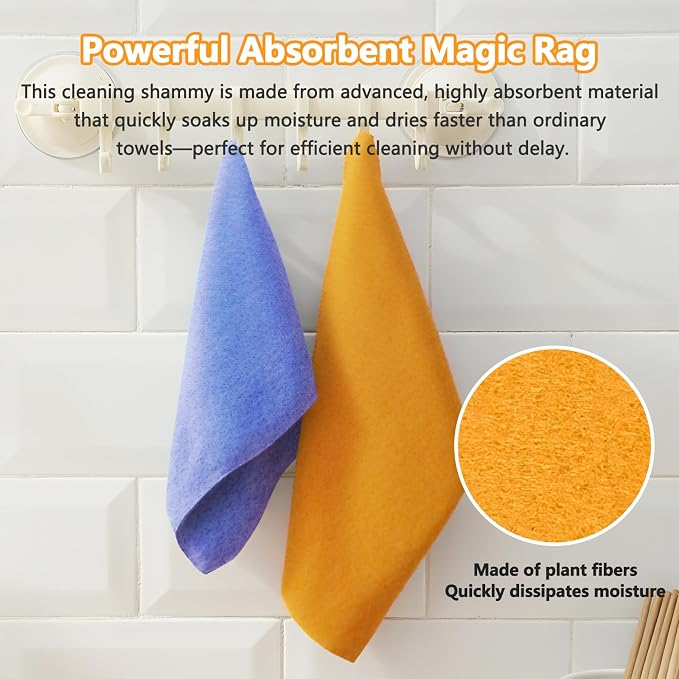 8 Pack Super Absorbent Shammy Cleaning Cloths – Reusable Non-Woven, Lint-Free & - Image 5