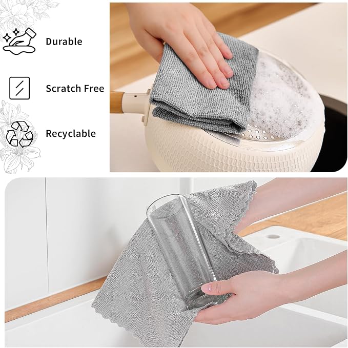 80 Pack Microfiber Cleaning Cloth Roll, Lint Free Rags & Tear Away Reusable - Image 2
