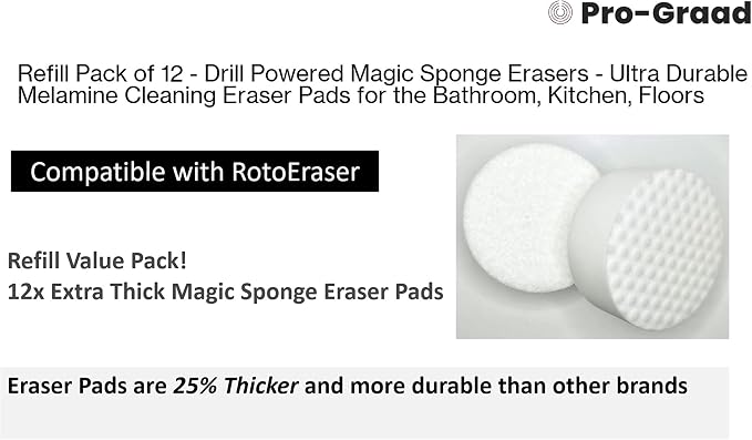 Refill Pack of 12 Drill Powered XL 4.5” Magic Sponge Erasers | Compatible - Image 4