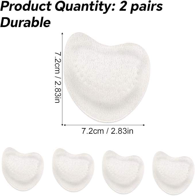 2 Pairs Metatarsal Pads, Breathable Ball of Foot Cushions Microfiber Leather - Image 2