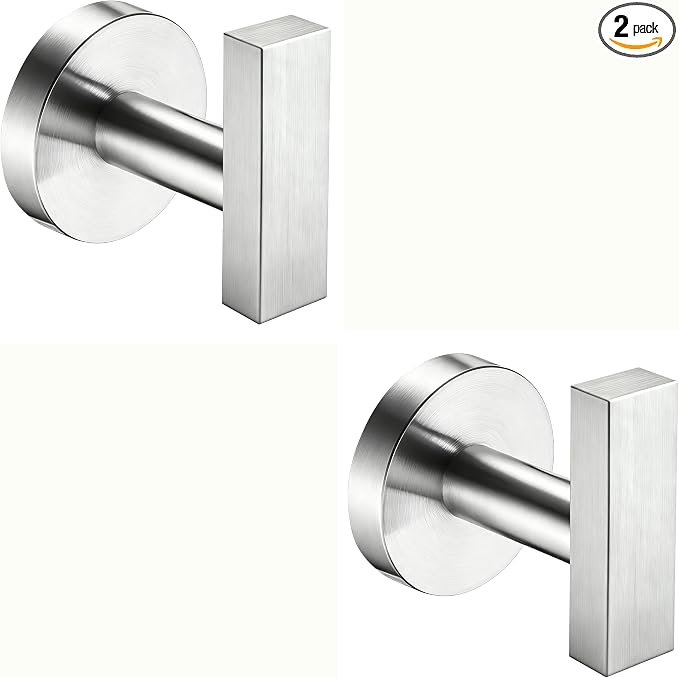 Towel Hooks for Bathrooms, Brushed Nickel Towel Hook for Kitchen Bathroom by Giveyourbathroomanewlook