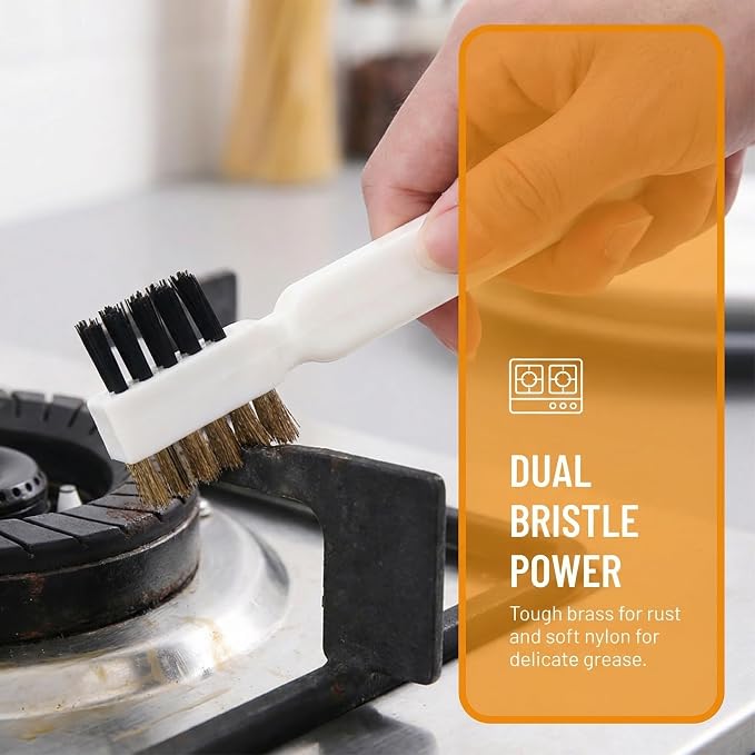 2Pcs Stove Cleaning Brush And Scraper, Brass Wire Rust Cleaner Brushes Cooktop - Image 4
