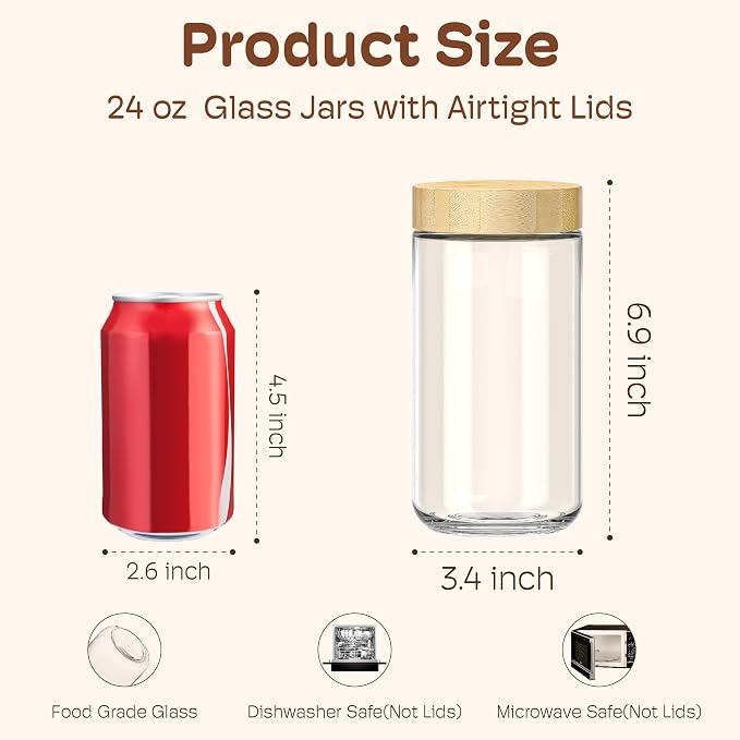 6 pack 24oz Overnight Oats Containers - Image 2