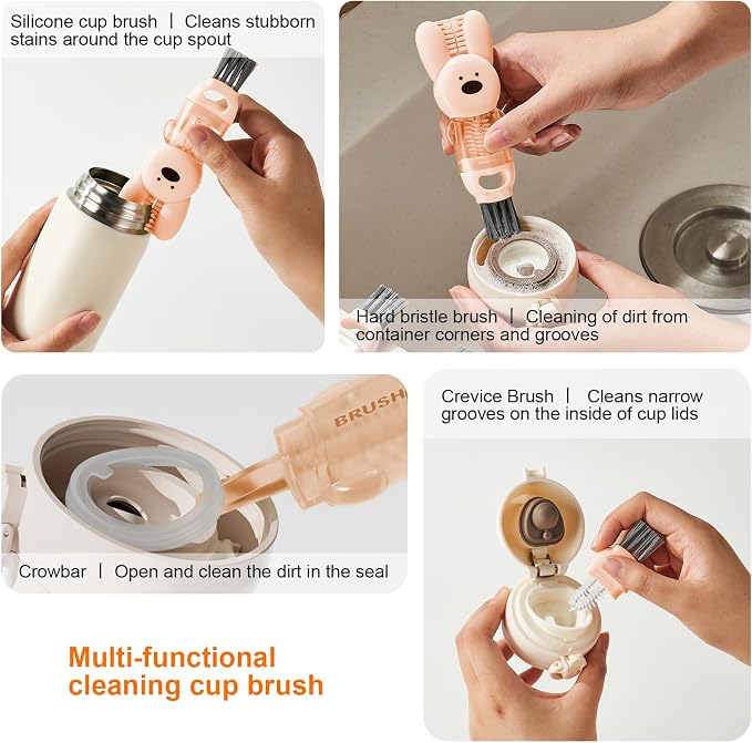 4 in 1 Cup Lid Cleaning Brush, Cup Crevice Cleaning Tools, Cup Lid Gap Cleaner - Image 3