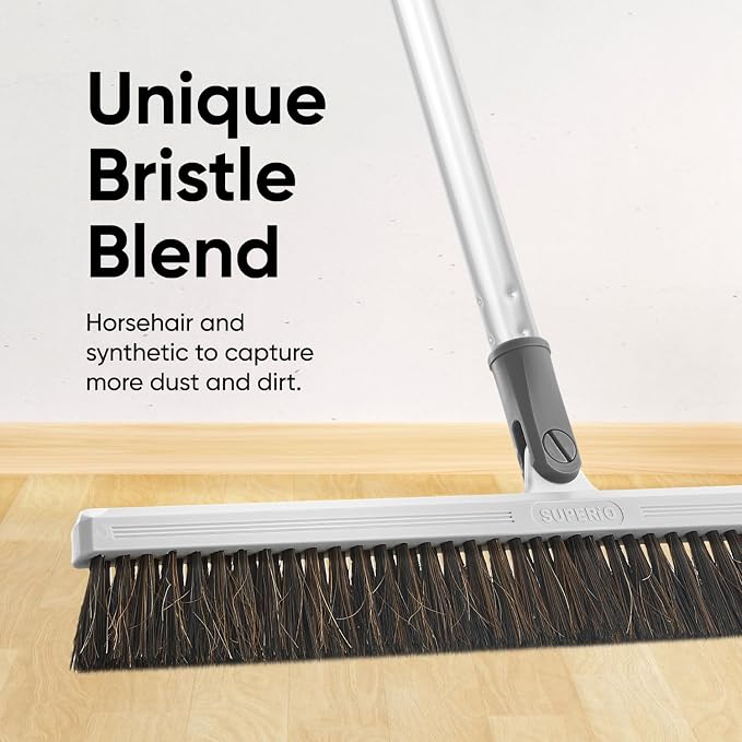 Slim Upright Horsehair Broom 18" – Narrow Thin Dust Broom - Image 3