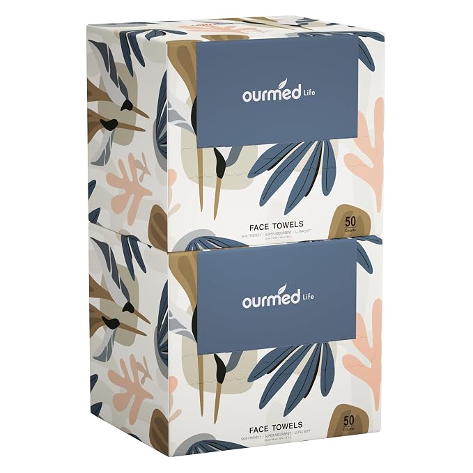 Ourmed Life Face Towels, Disposable Biodegradable Facial Towels by ourmedlife