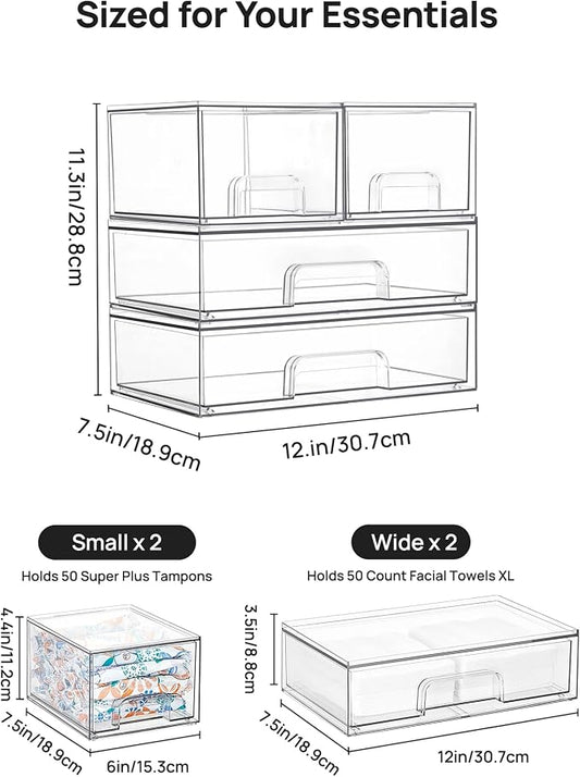 Vtopmart Stackable Storage Drawers Set of 4, Laundry Room Organization - Image 2