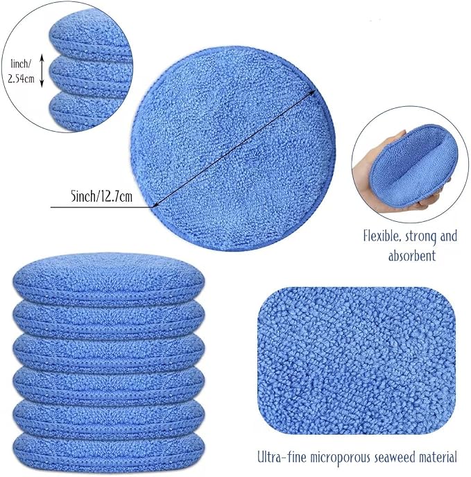 Tanlade 100 Pcs Car Detailing Microfiber Applicator Pad Wax Applicator Wash - Image 3