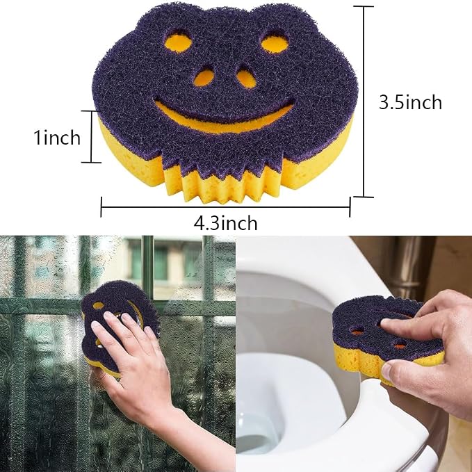 SmilePowo 12 Pack Frog Dual-Sided Multi-Functional Premium Cleaning Sponges - Image 5