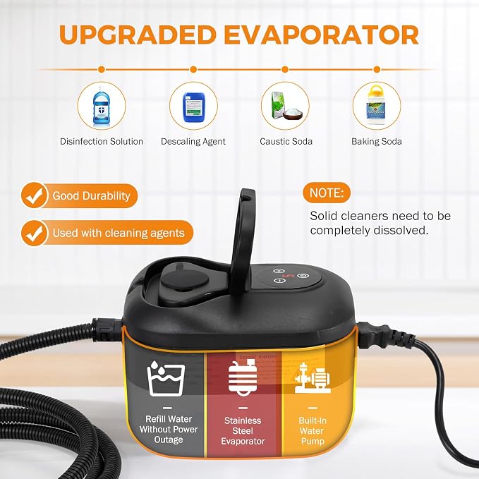 BEAMNOVA Steam Cleaner for Car Detailing 1.2L Water Tank Portable Handheld - Image 5