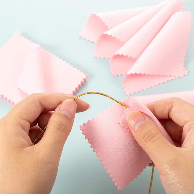 Tatuo 200 Pieces Jewelry Polishing Cloth 2.36 x 3.15 Inch Double-Sided - Image 5