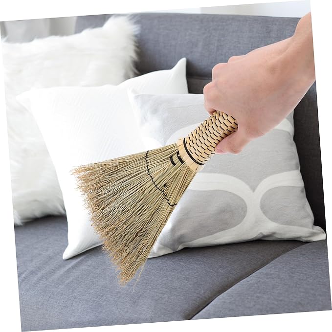 Mini Woven Corn Broom with Short Handle Soft Brush - Image 7
