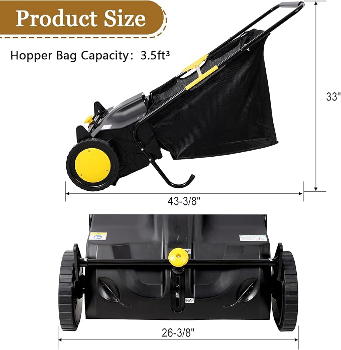 21 Inch Lawn Sweeper Push Hand Powered - Image 2